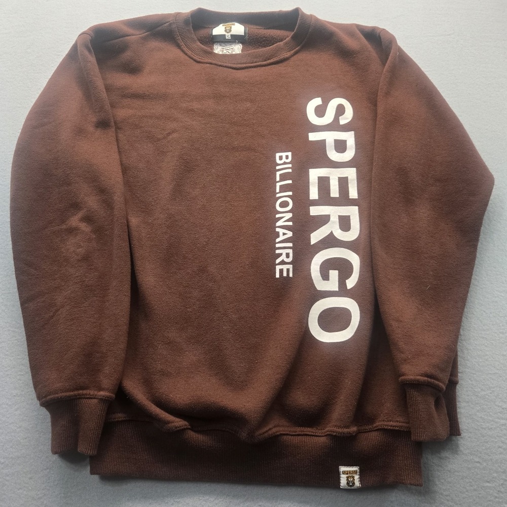 SPERGO Billionaire‎ Brown Crewneck Sweatshirt XL  Unisex Streetwear Logo